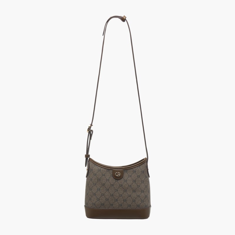 Chrisbella Monogram Print Hobo Bag for Women - Image 3